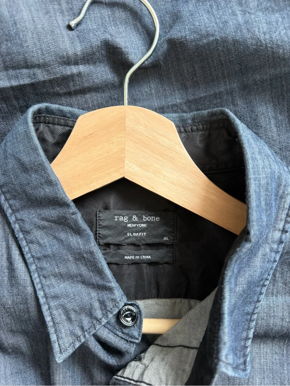 rag & bone Indigo Chambray Slim Fit Button-Down Shirt